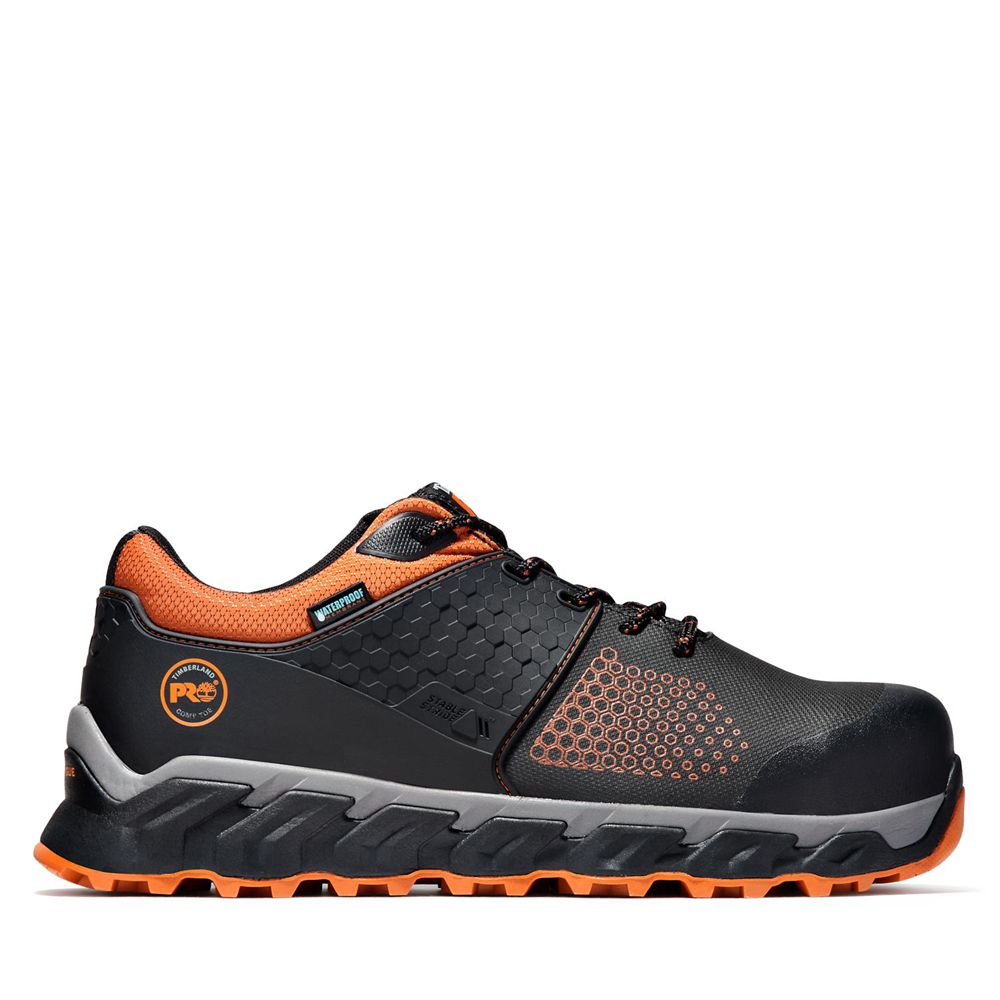 Pantofi De Lucru Timberland Barbati Negrii/Portocalii - Pro® Ridgelow Comp Toe - Romania - RTZIEK094